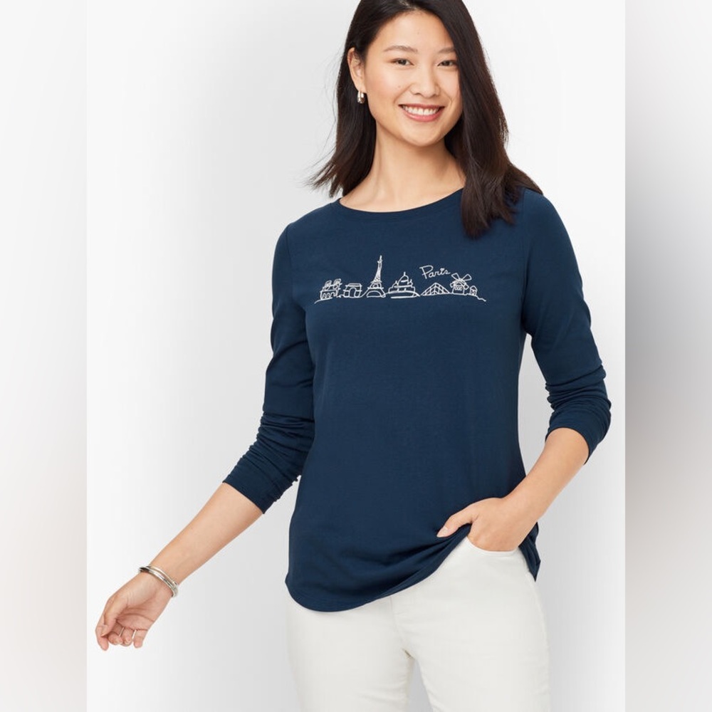 Women’s Talbot’s Paris Embroidered Ballet Neck Tee